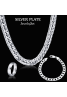 Buy 3 In 1 Bundle Offer, Sana Jewelry Silver Plated Chain Necklace, Bracelet With Ring, SJR034