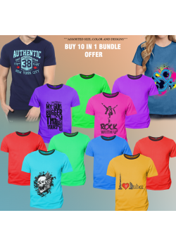 Casual T-shirt, 8Pcs Set Assorted Color unisex  T-Shirt
