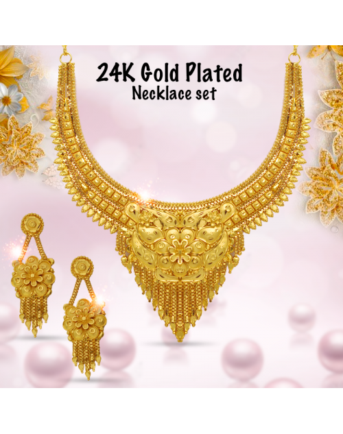  AH Gold Fashion 24K Gold Plated Indian Design Necklace Kite, FC3325