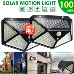 Buy 1 Get 1 Solar Interaction Waterproof Wall Lamp LED Lights Outdoor 3 Modes 100 LEDs Lamp, YD-100A