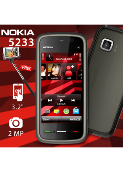Nokia 5233 XpressMusic, Black with Free selfie stick 