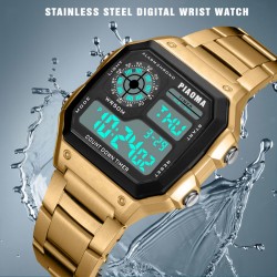 Piaoma Business Men Stainless Steel Digital Wrist watch, PI7