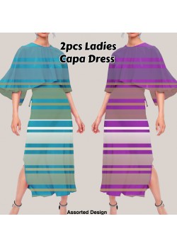 Royal Capa Assorted Design 2pcs Ladies Capa Dress, RC5