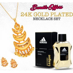 2 in 1 bundle offer AH Gold Fashion 24K Gold Plated Traditional Design JewelleryNecklace Set, adidas Victory League Eau De Toilette Spray for Men, 100ml, TDB2