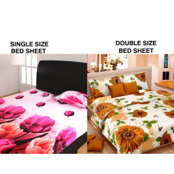 Buy 2 In 1 Bundle Offer Roma Super Cotton Double Size Bed Sheet Set 3 Pcs & Single Size 2 Piece Bed Set Assorted Design, X4368