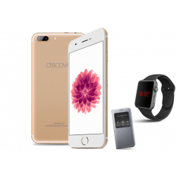 2 in 1 Bundle Offer, Discover D7 Smartphone, Macra Digital Unisex Watch, Black