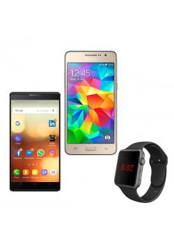 3 in 1 Bundle Offer, Samsung Galaxy Grand Prime Smartphone, Gever Smartphone, Macra Digital Unisex Watch