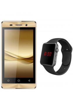 Relaxx Z1 Smartphone, Gold Free Macra Digital Unisex Watch