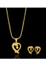 Dong Gurami 18K Gold Plated Heart Design Pendant Set With Zircons, TKG470