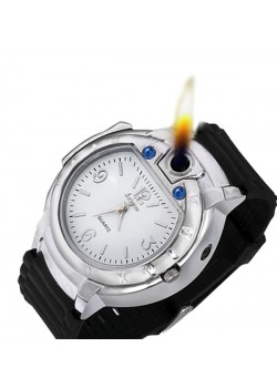Huayue Watch With Built-in Cigarette Lighter For Men, WL15, Silver Black