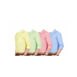 Track Sh01, 4Pcs Set, Corporate Long Sleeve Cotton Shirt For Men, Random Color