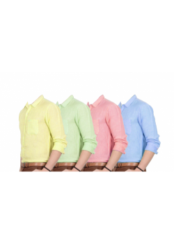 Track Sh01, 4Pcs Set, Corporate Long Sleeve Cotton Shirt For Men, Random Color