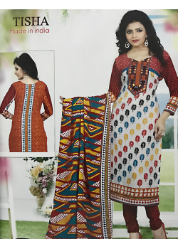 Tisha Cotton Printed Churidar Suits, T48007