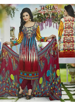 Tisha Cotton Printed Churidar Suits, T48008
