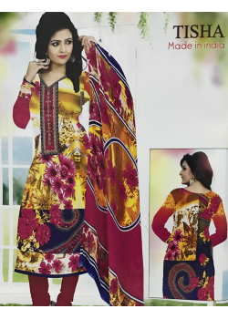 Tisha Cotton Printed Churidar Suits, T48010