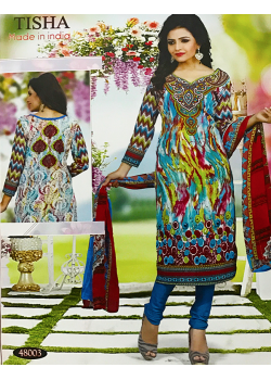 Tisha Cotton Printed Churidar Suits, T48003