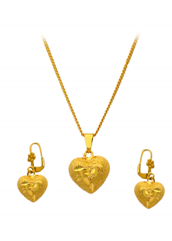  Trust Best18K Gold Plated Heart Shape Pendant Set, TB25