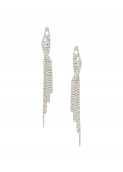 Nasrin18K White Gold Plated Earring With Cubic Zircons, HS14