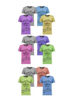 Universl T15,12Pcs Set Assorted Color T-Shirt Unisex