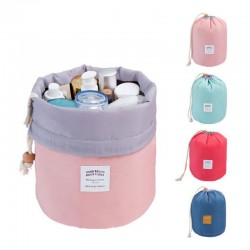 2 pcs Cosmetic Bag High Capacity Drawstring Elegant Drum Wash Bags Makeup Organizer Storage Bag, HP3365