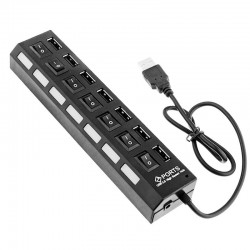 Ports 7 High-Speed USB 2.0 Hub With ON / OFF Switch, PF7