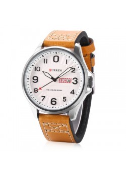 Curren Day Date Analog Sports Leather Band Watch For Men, 8269