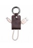Hoco UPM19 Leather Key Chain Micro USB Charging Cable For Android Devices, Brown