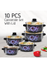 Olympia 10 Pcs Casserole Set With Glass Cover, OE004