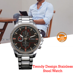 Curren Trendy Design Stainless Steel Watch For Men, 8274, Silver Black