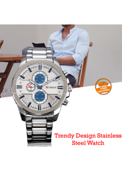 Curren Trendy Design Stainless Steel Watch For Men, 8274, Silver